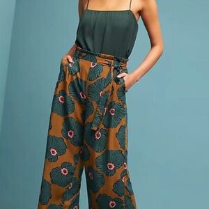 Windham Wide Legs High Waist Floral Trouser From Anthropologie
